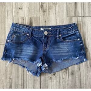 Harmony & Havoc Juniors Women Cutoff Distressed Ripped Jean Shorts Size 3